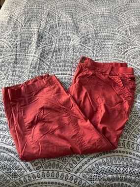 Woman’s Casual Burnt Orange Chino Capri Pants